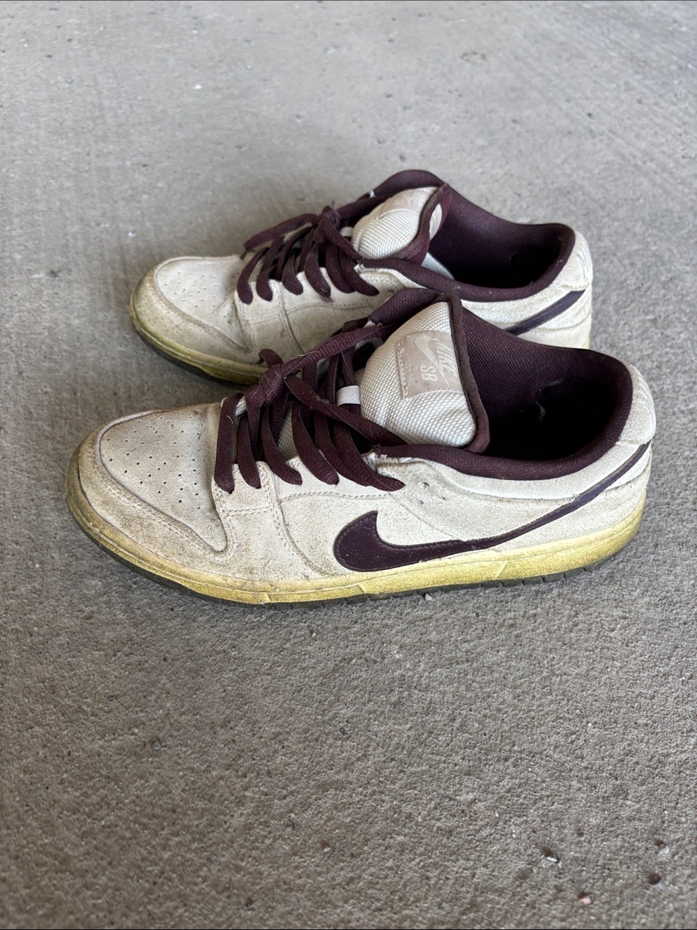 Nike dunk Beige and Burgundy Low-Top Sneakers